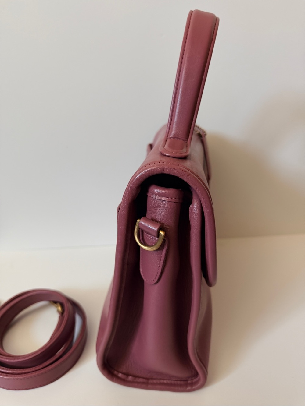 Custom Mauve Vintage Coach Manor Top Handle Bag - Picture 4 of 7